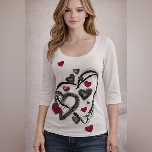 Cute womens top by WHBM sz Small 3/4 sleeve. Great for Valentines